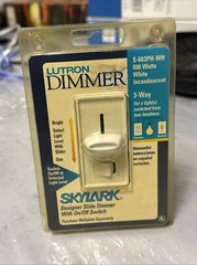 New Lutron S-603PH-wh 600w Skylark Slide Dimmer 3-way White