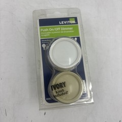 Leviton Pole Push ON/OFF Dimmer Switch 600W 6681-Ivory & White knobs included