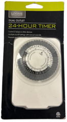 Living Solutions 24-Hour Timer Dual Outlet Multiple On/Off Settings WIC 270615