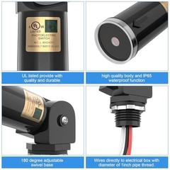 2 Pack Dusk to Dawn Outdoor Light Sensor, Waterproof Photocell Switch, 110V-240V