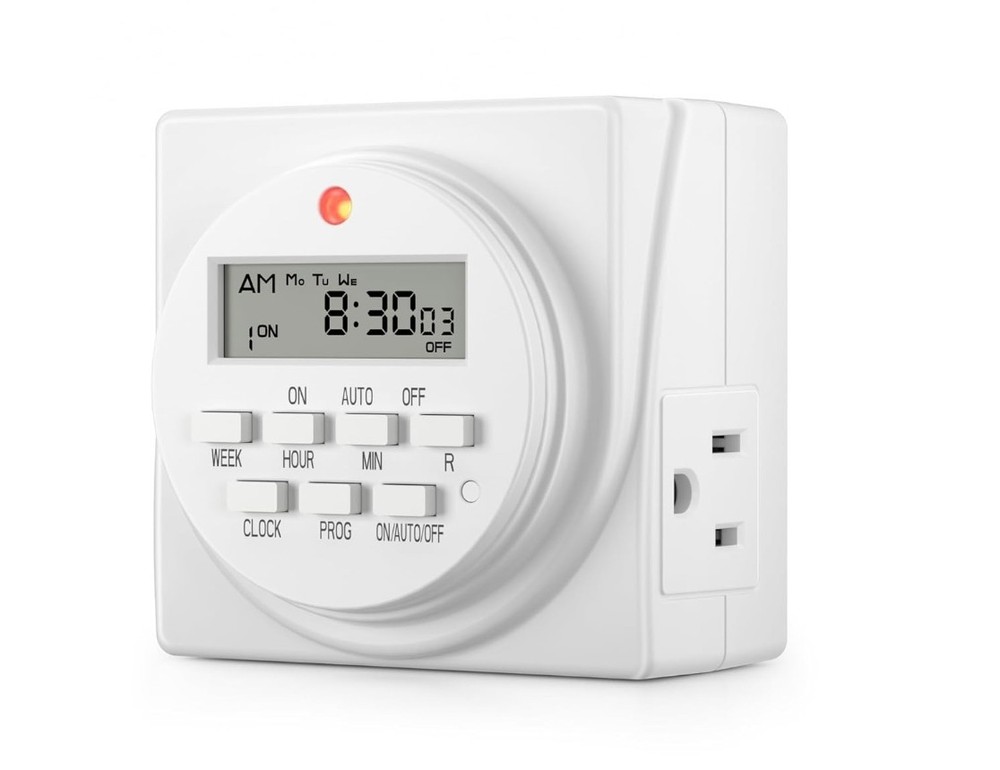 BN-LINK Indoor Digital Timer Outlet, Dual Outlet 7 Day Programmable Light Switch