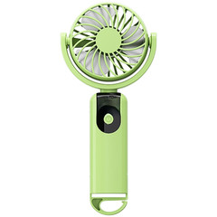 For MINI USB Rechargeable Handheld Fan with LED Display 5 Speeds Carabiner