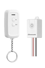 Wireless Light Switch and Receiver Kit, 15A/1800W High Power, No Wiring, No Inte