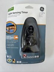 General Electric Light Sensing Timer Outdoor Plug In Dusk to Dawn Two Outlet