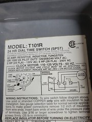 Intermatic T101 Series 40 Amp 125-Volt 24-Hour SPST Mechanical Time Switch