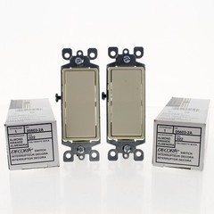 Leviton 5603-2A Almond 3-Way Decora Rocker Wall Light Switches 15A 2-pack