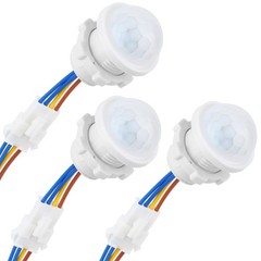 3-Pack Motion Sensor Light Switch, PIR Infrared Sensor, 30S Time Delay, white