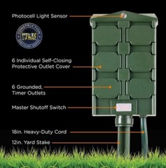 myTOUCH SMART 6-Outlet Preset Timer Automatic At Dark Outdoor Light 41295