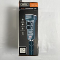 Defiant Smart Outdoor 4 ft. 6-Outlet Power Stake Timer Powered by Hubspace