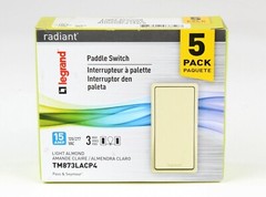 5 Pack Legrand Radiant 15 Amp 3 Way Paddle Switch Single Pole FREE SHIPPING