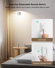 Remote Control Outlet Wireless Wall Mounted Light Switch, 3 Independent Contr…
