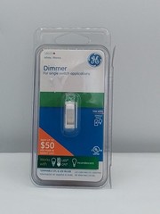 GE DIMMER WHITE SINGLE SWITCH APPLICATION FOR SINGLE POLE CFL LED BULBS NEW NOS