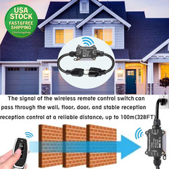 Wireless Remote Control Power Switch Waterproof Outdoor 110V 120V 250V 20A