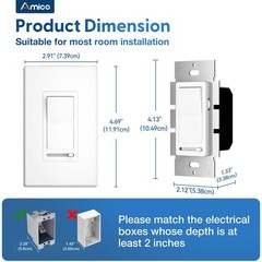 Dimmer Light Switch, SinglePole or 3Way Slide Dimmer Switches for Led Lights,…