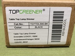 Topgreener Plug-in Dimmer for Table-Top or Floor Lamps Slide Control 120VAC