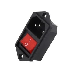 Robust IEC Connector Socket with Red Switch and Fuse Efficient Power Solution