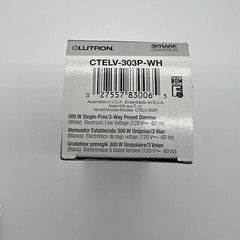 Lutron Skylark CTELV-303P-WH Contour 3 Way Dimmer 300W Wall Switch 1 Pole 120V