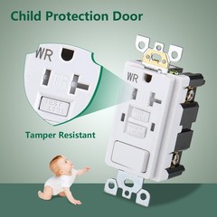 3 Pack 20A GFCI Outlet with Switch Weather Tamper-Resistant White ETL