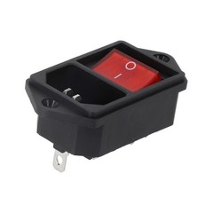 Robust IEC Connector Socket with Red Switch and Fuse Efficient Power Solution