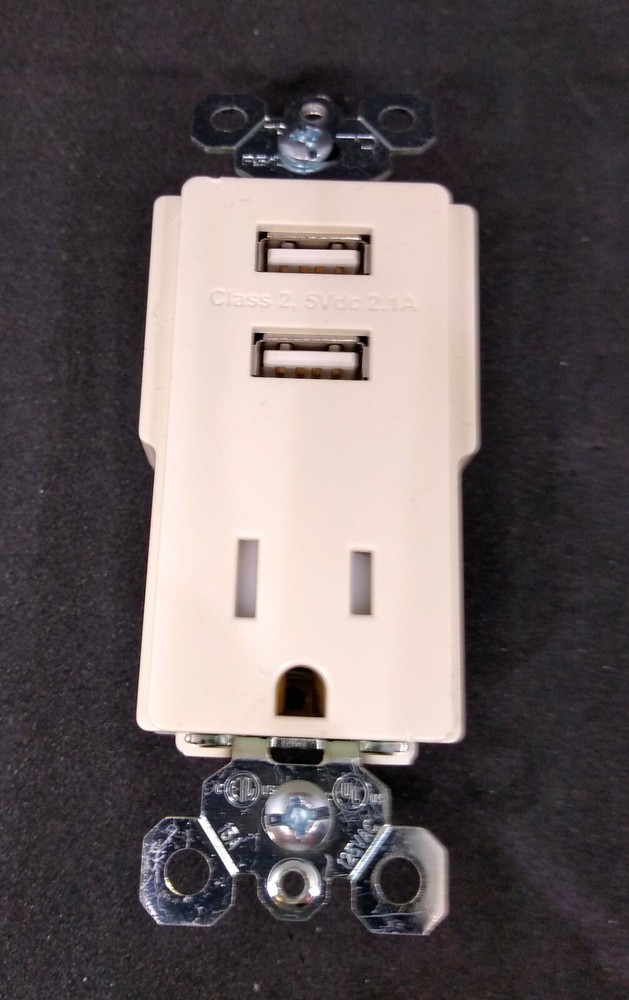 Legrand Pass Seymour LIGHT ALMOND USB Port 2.1 15 Amp Outlet TM8USBLA FREE SHIPb