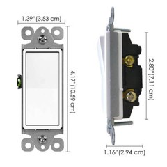 4PK Single Pole Decorative Switch Paddle Rocker Light Control Easy Installation