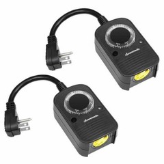 DEWENWILS Light Sensor Countdown Timer Outlets Plug in Outdoor Timer for Holiday