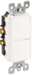 20 Amp, 120/277 Volt, Decora Single-Pole/Single-Pole AC Combination Switch, Comm
