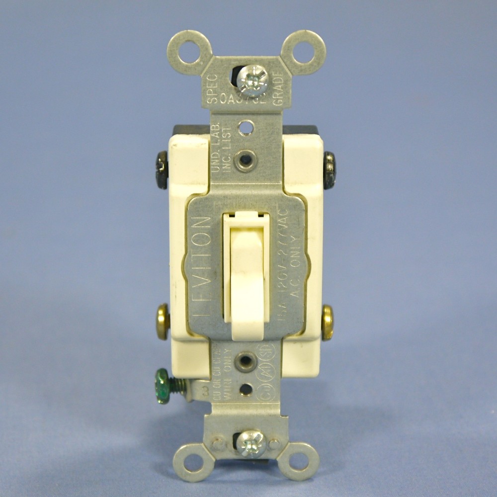 Leviton Almond 4-WAY COMMERCIAL Grade Toggle Wall Light Switch 15A Bulk 54504-2A