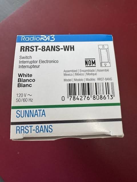 Lutron RadioRA 3 Sunnata RF Neutral Switch – White (RRST-8ANS-WH)