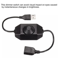 2pcs 5V USB PWM Rotary Inline Dimmer Switch for LED Strips Lights Black New
