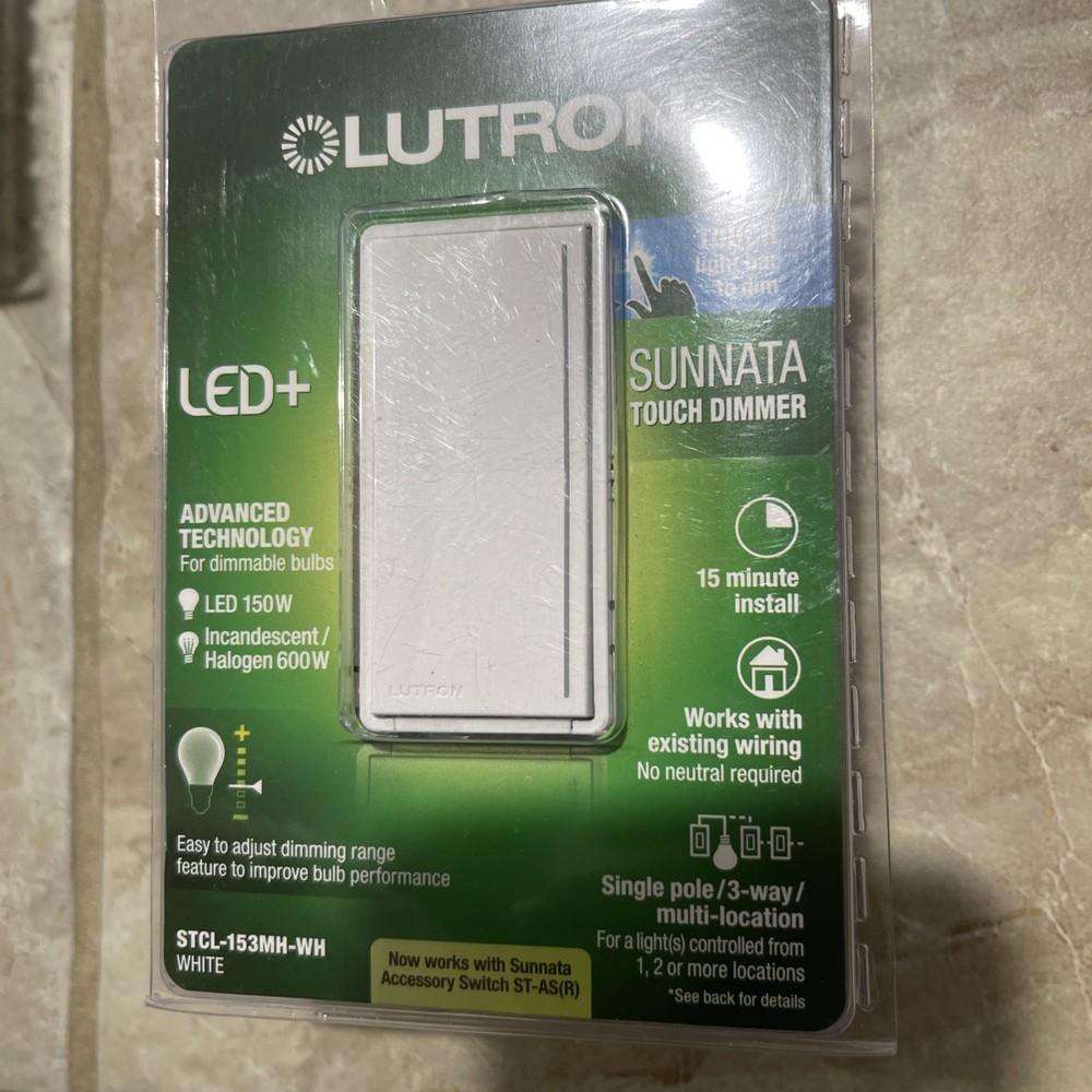 Lutron STCL-153MH-WH Sunnata LED Touch Dimmer White