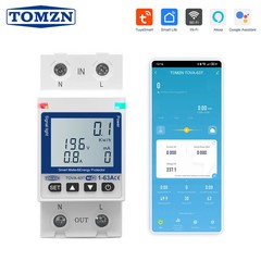 TOMZN WIFI 110V 220V 63A Smartlife TUYA Circuit Breaker Energy Meter Metering Ti