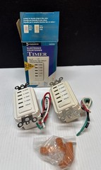 Two EI230W Electronic 2, 4, 8, 12 Hour Auto-Off Timer – 1 White 1 Ivory