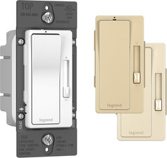 Radiant 1.6A Preset 3 Speed Decorator Rocker Fan Control Light Switch, for Smart