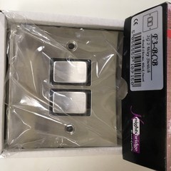 Knightsbridge Flat Range Wall Switch, Phone Socket, Fuse Spur Br Chrome & Brass