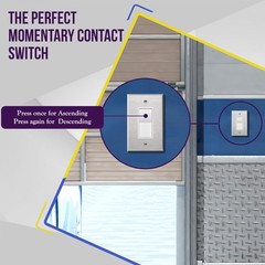 Momentary Contact Switch 120-277VAC 15A White Back Side Wired