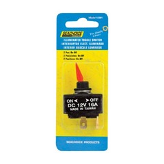 Seachoice 12201 Plastic 12V On/Off 3-Screw Terminal Illuminated Toggle Switch