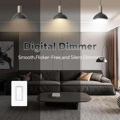Decorator Digital Dimmer Light Switch with Indicator, Single Pole/ 3-Way for 300