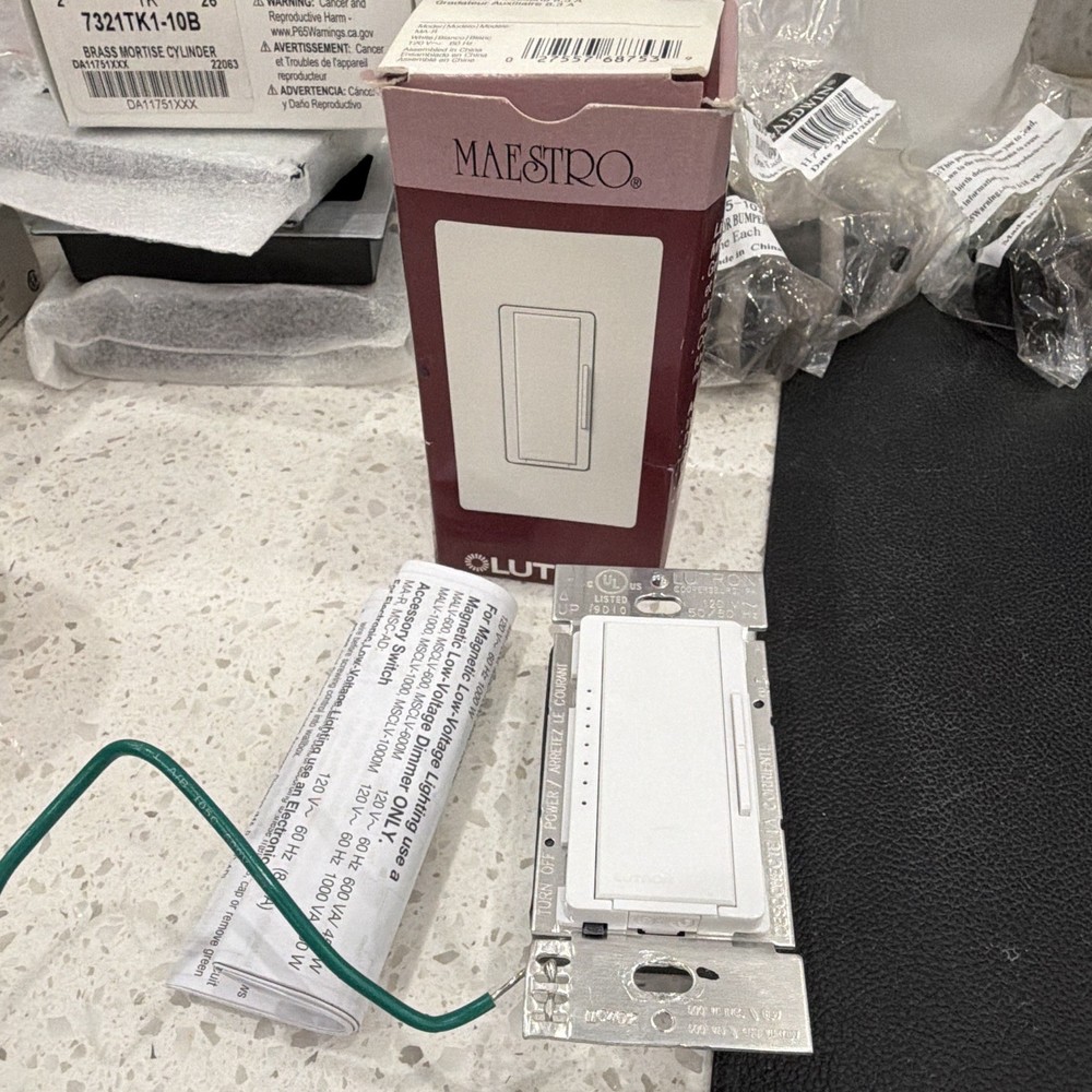 Lutron Maestro MA-R-WH Companion Dimmer Wall Switch White 120V 8.3A w/ Indicator