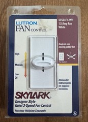 New In Package Lutron Skylark SFSQ-FH-WH 3-Speed Fan Control White Single Pole