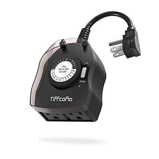 Outdoor Timer Outlet, 24 Hour Mechanical Outdoor Timer for Pool Pump, 1pack
