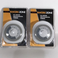 2 X Indoor 24 Hour Plug In Mechanical Timer Light One 2 Prong Outlet NEW