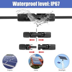 50PCS Solar Connectors, 25 Pairs with 2 Pack Wrenches – IP67 Waterproof, 1000…