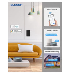 ELEGRP 3 pack Three Way Smart Dimmer Light Switches DTR30, 2.4GHz Wi-Fi, Black