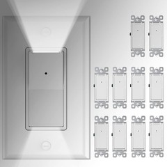 10 Pack SOZULAMP 3 Way Wall Light Switch with LED Night Light 15Amp 120/277Vo…