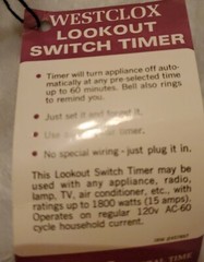 Westclox 50029 Lookout Switch Timer Mechanical Time Switch – 120V NIB