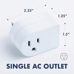2-Pack White Grounded Outlet On/Off Power Switch with Amber Light ETL Listed