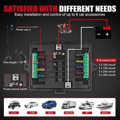 ZAMLIE Wireless RGB 8 Gang Switch Panel 265 Ft Circuit Control Relay System