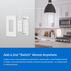 Lutron Diva Smart Dimmer Switch Kit for Caseta Lighting w/ Hub, 1 Pack, White
