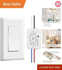 No-Wire Remote Light Switch Kit with 100ft RF Range – Perfect for Home Lighting